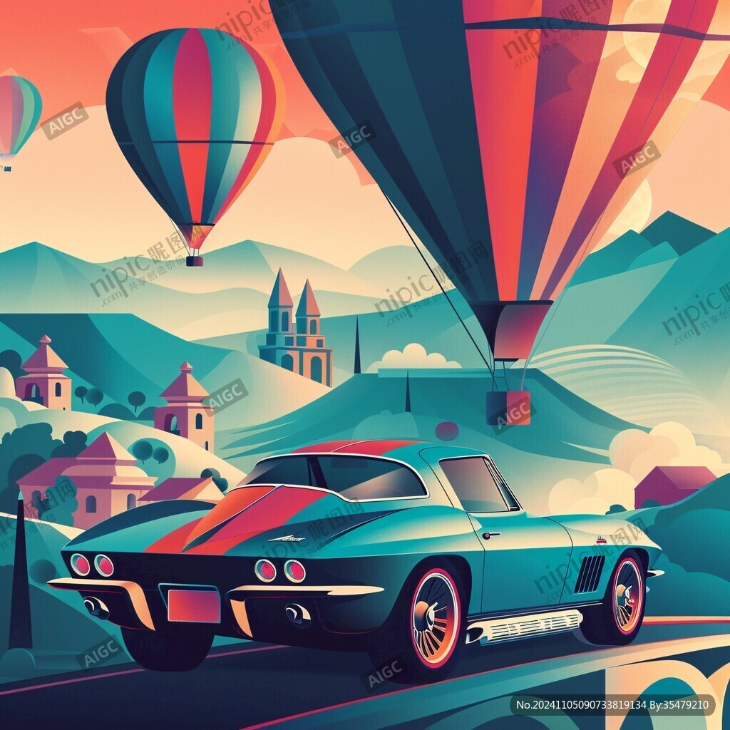 汽車包裝插畫