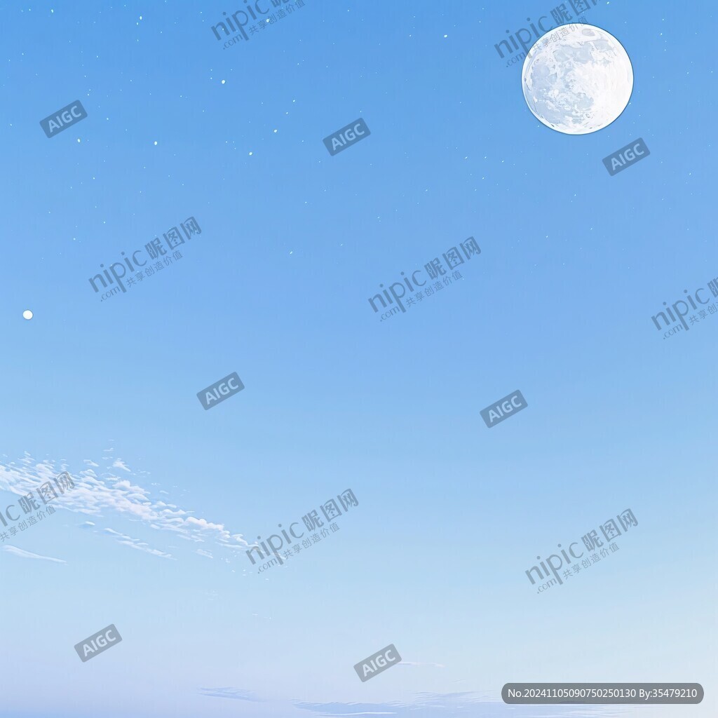 蔚藍(lán)色天空月亮