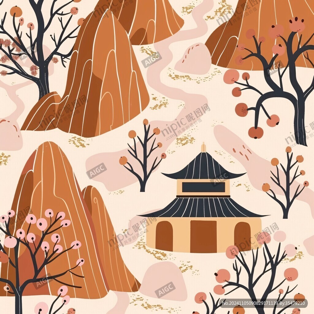 秋季風(fēng)景國潮