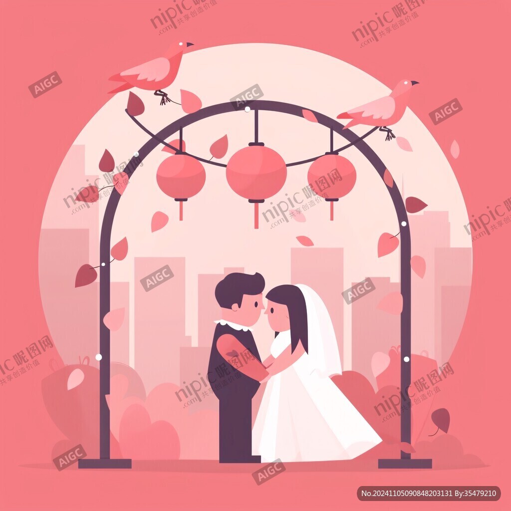 婚慶廣告插畫