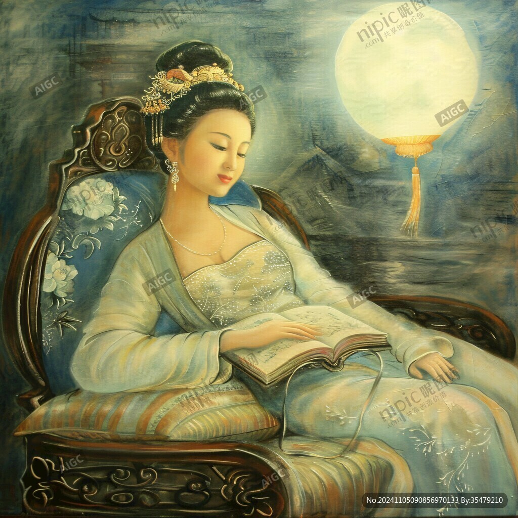 貂蟬拜月古典美女