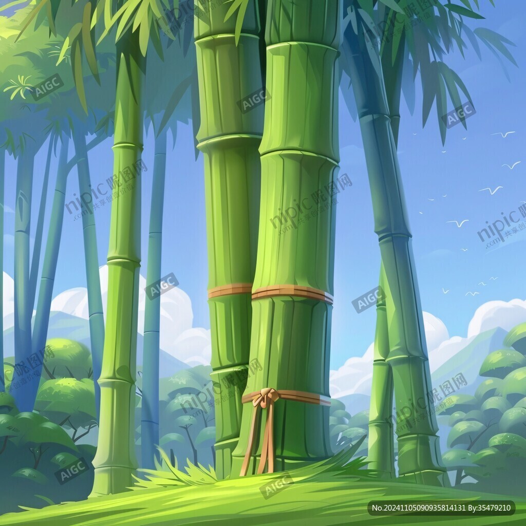 竹林背景插畫