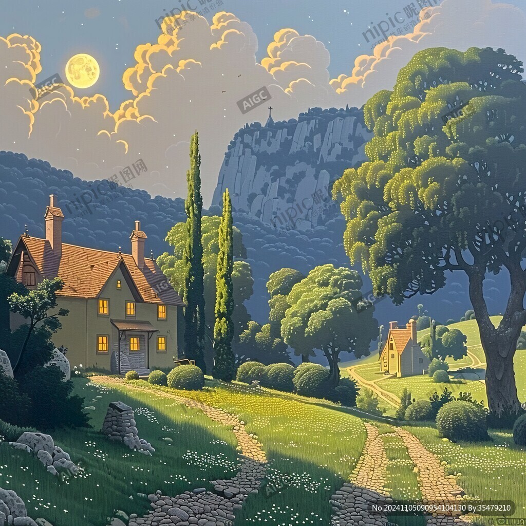 風景場景插畫