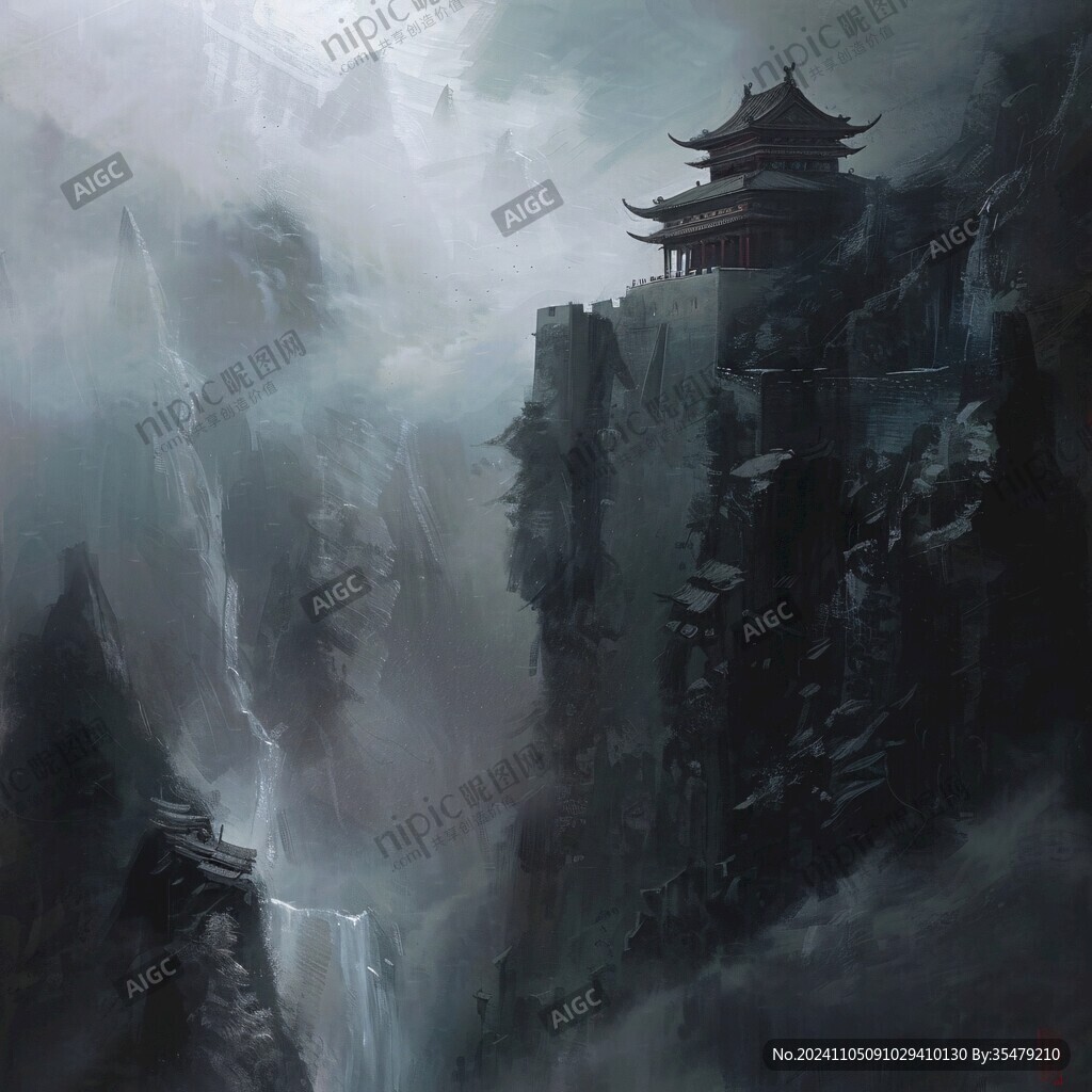 天界曉鐘風景插畫