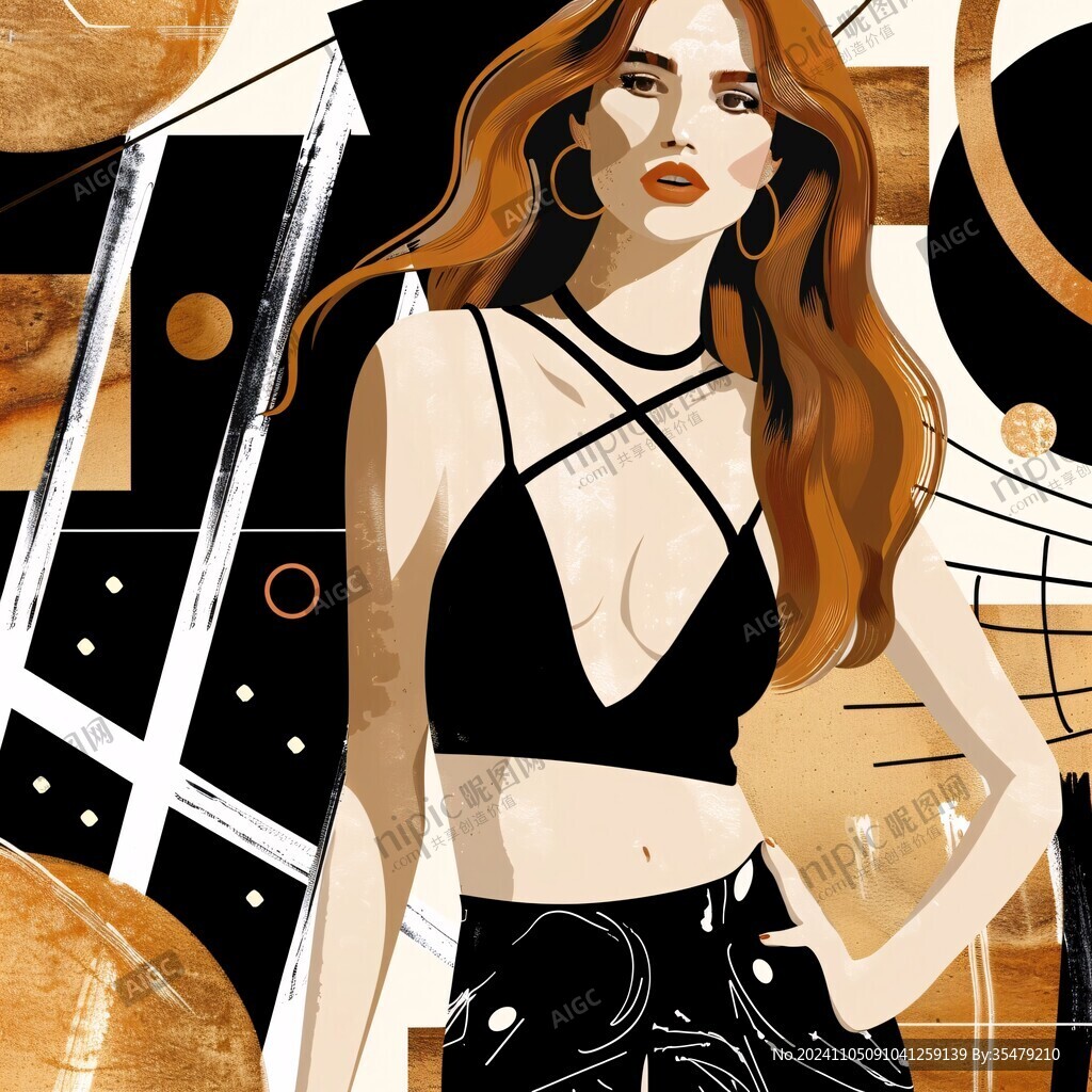 女歌手插畫