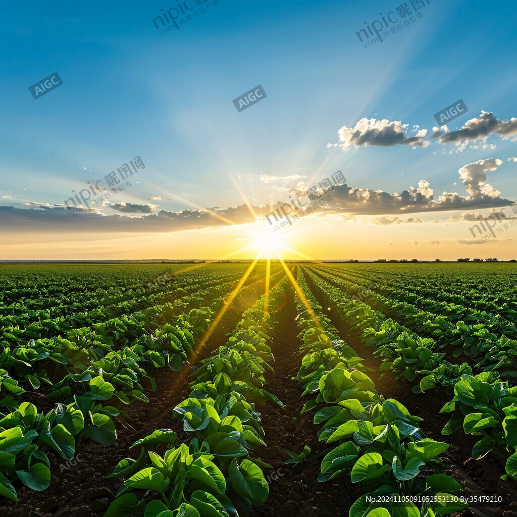 夕陽下的菜地