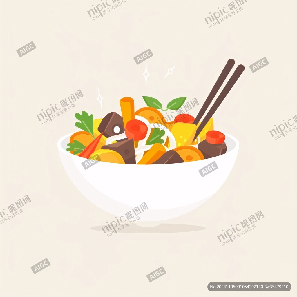 面碗插畫