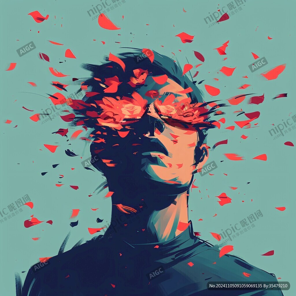 扭曲人像插畫