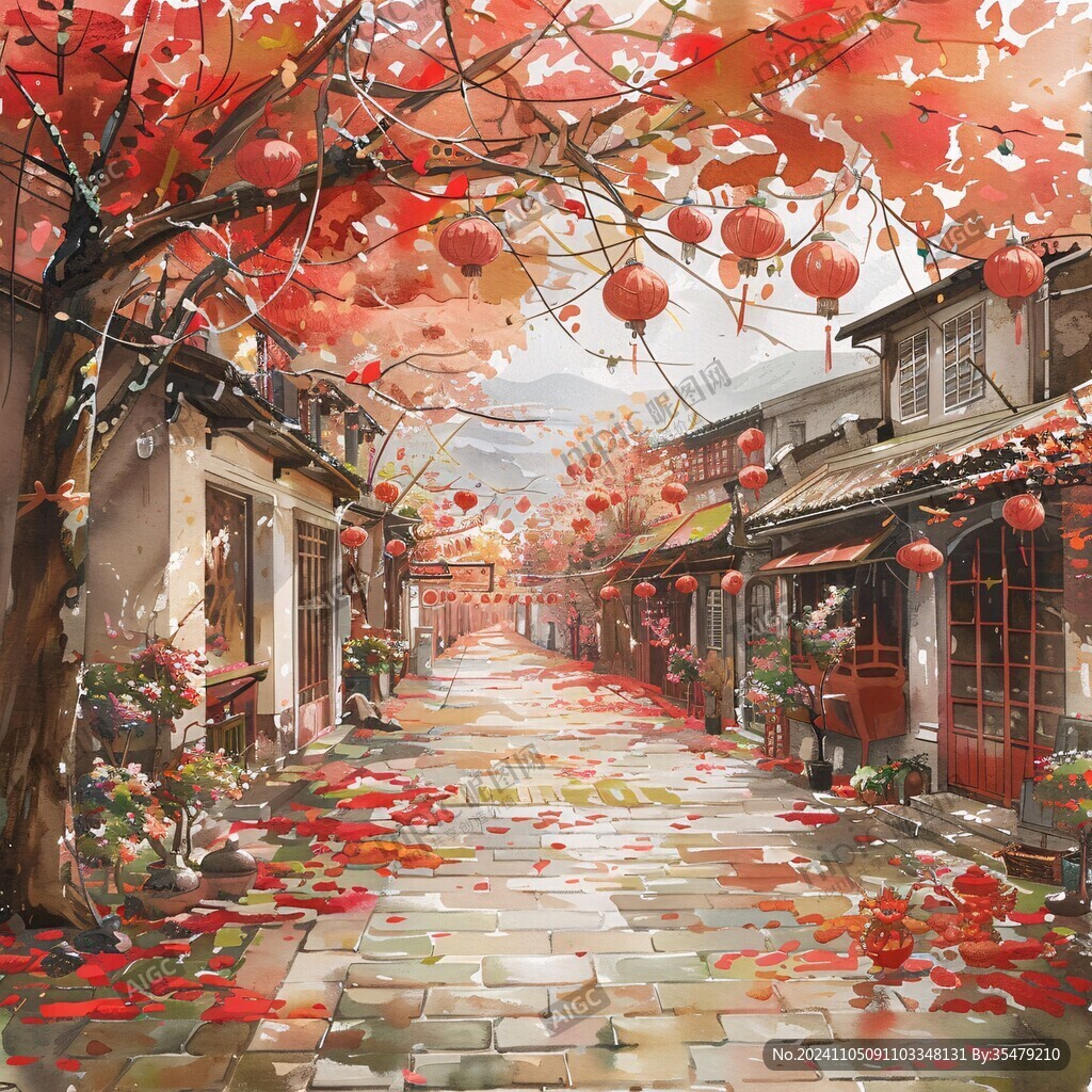 中國風(fēng)街道插畫
