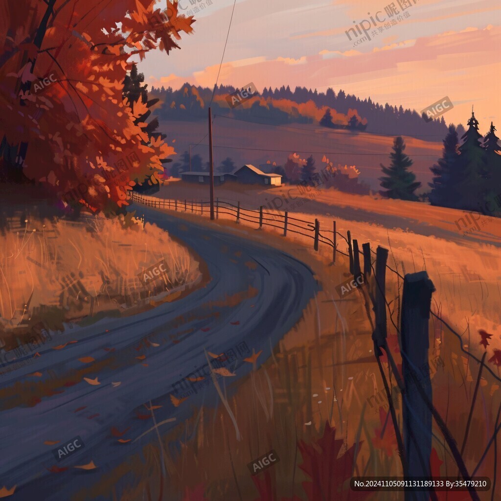 秋天風(fēng)景插畫