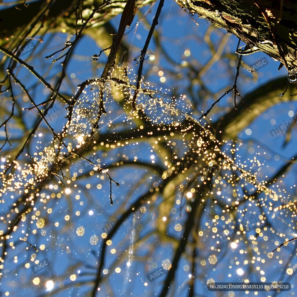 滿天星花枝光影
