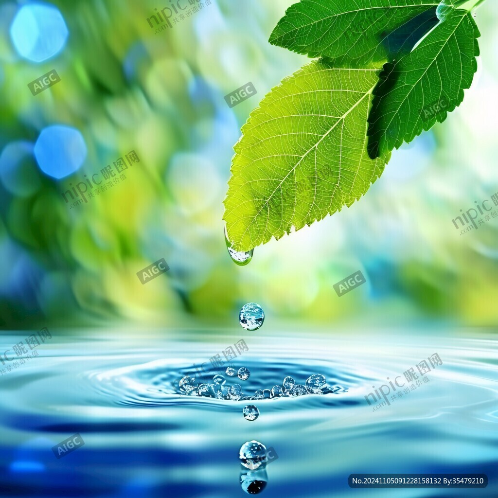 水珠綠葉環(huán)保素材