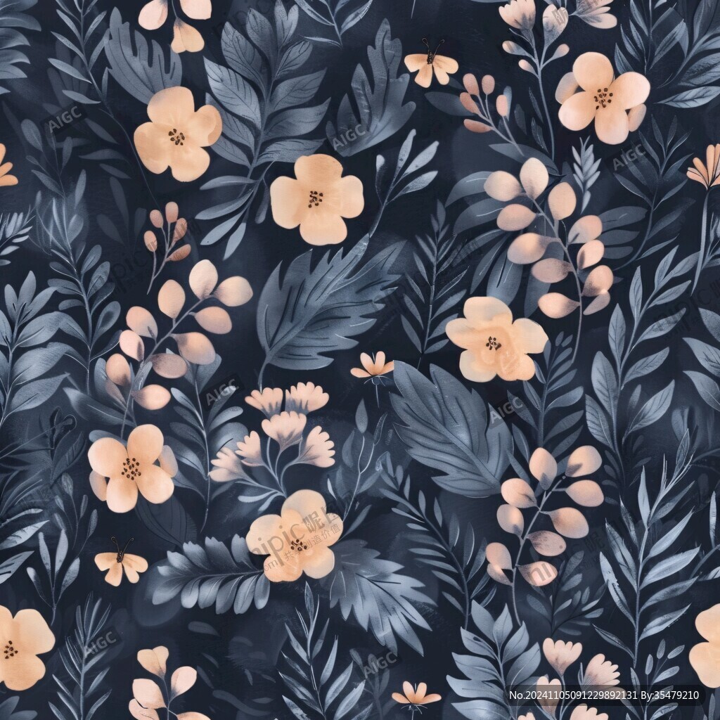 田園風(fēng)熱帶樹葉花朵