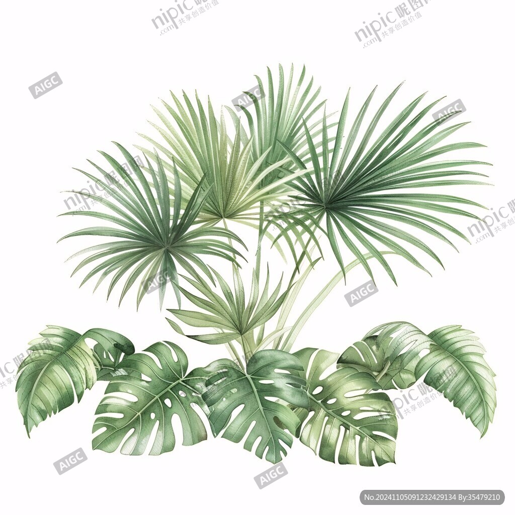 熱帶葉子插畫