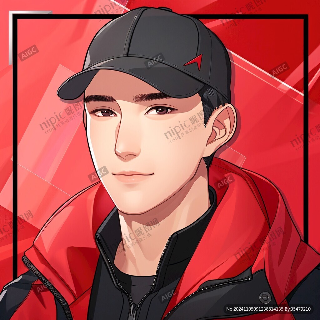 男生頭像插畫