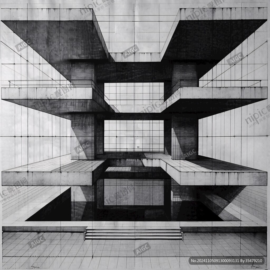 黑白建筑圖