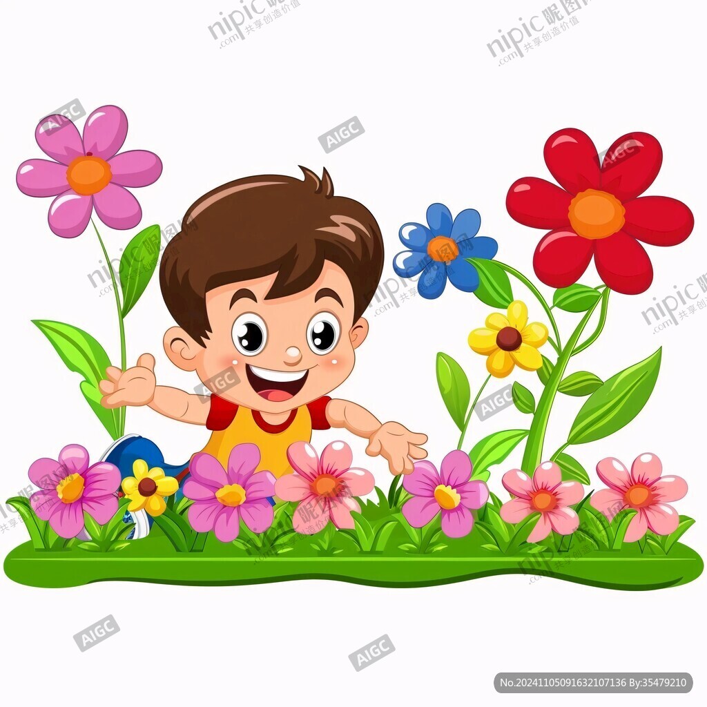 花朵卡通人物設計