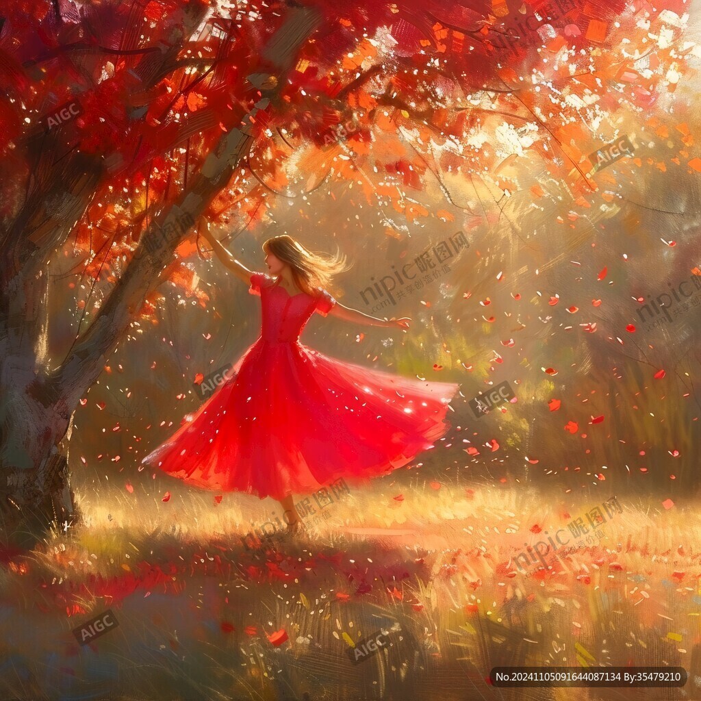 紅裙背影