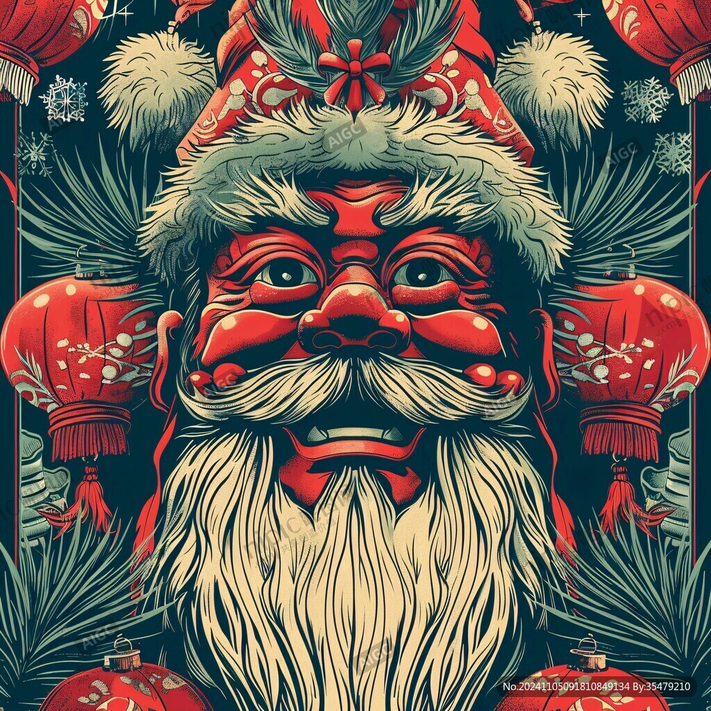 圣誕國(guó)潮插畫(huà)