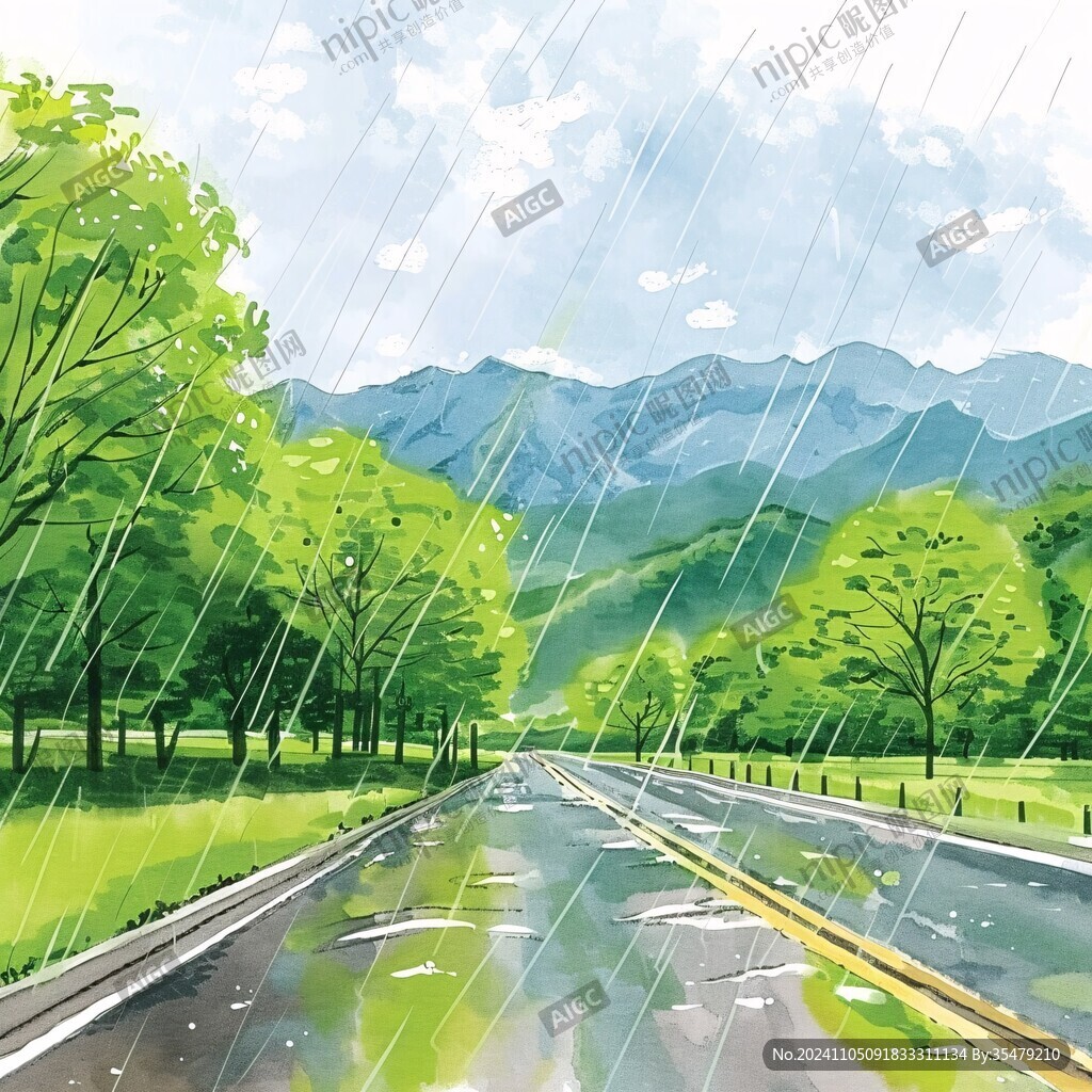 雨天插畫