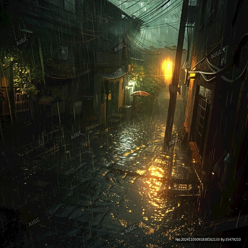 雨巷插畫