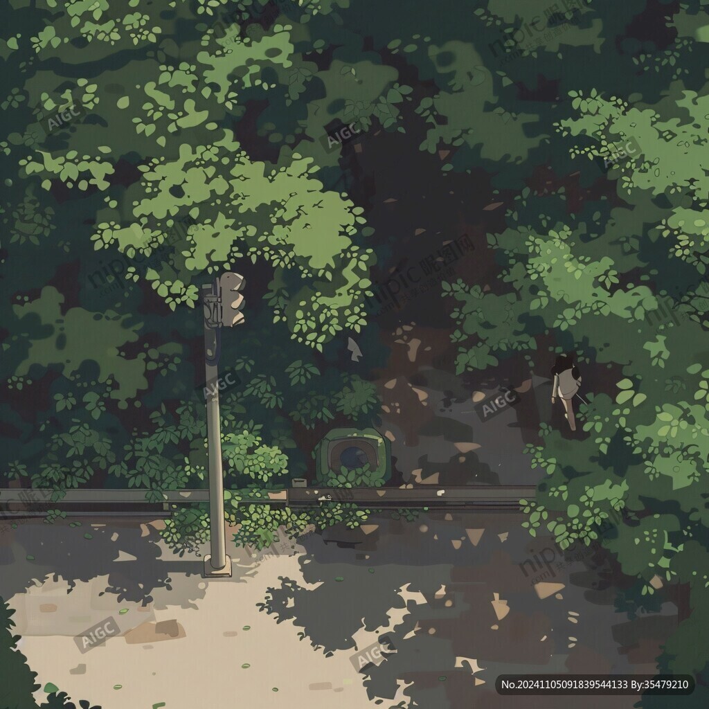 唯美校園插畫