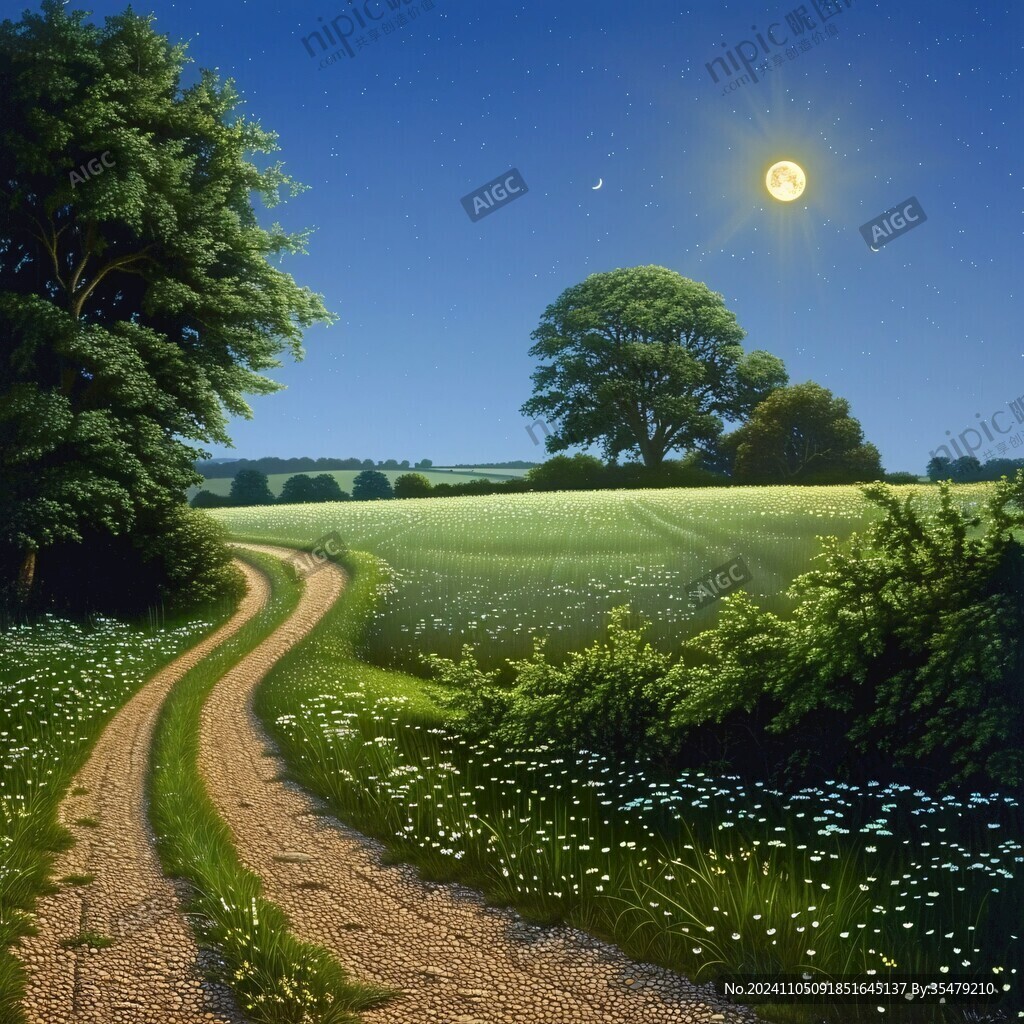 陽光晴朗風景插畫