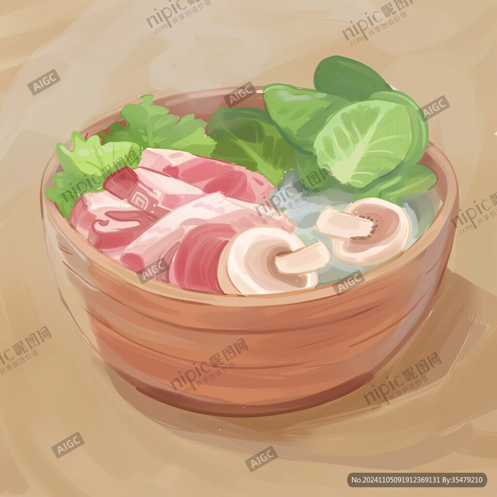 砂鍋白肉插畫