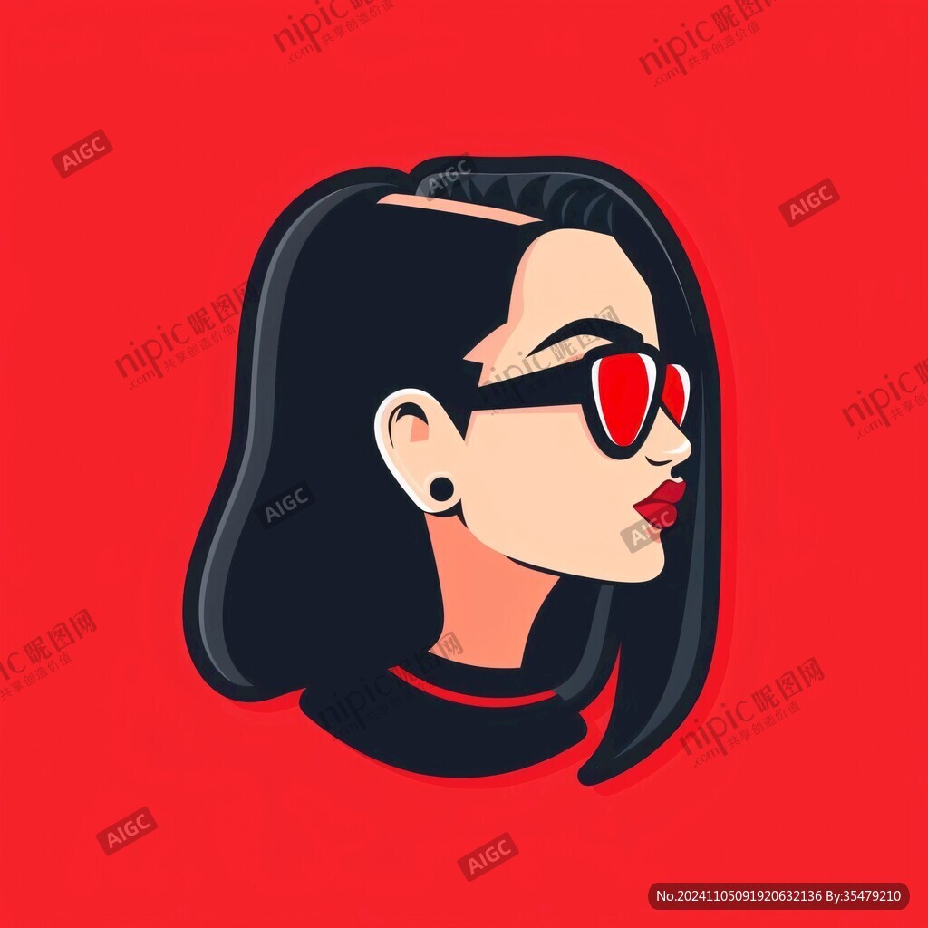 墨鏡人物插畫