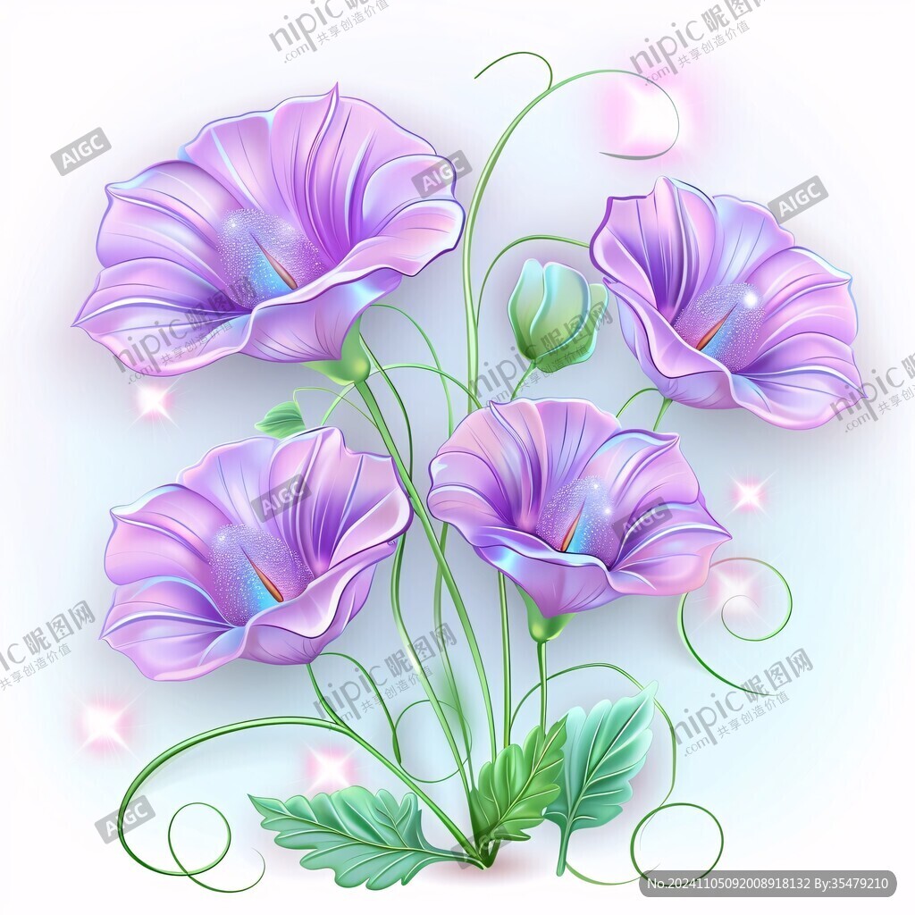 牽牛花插畫