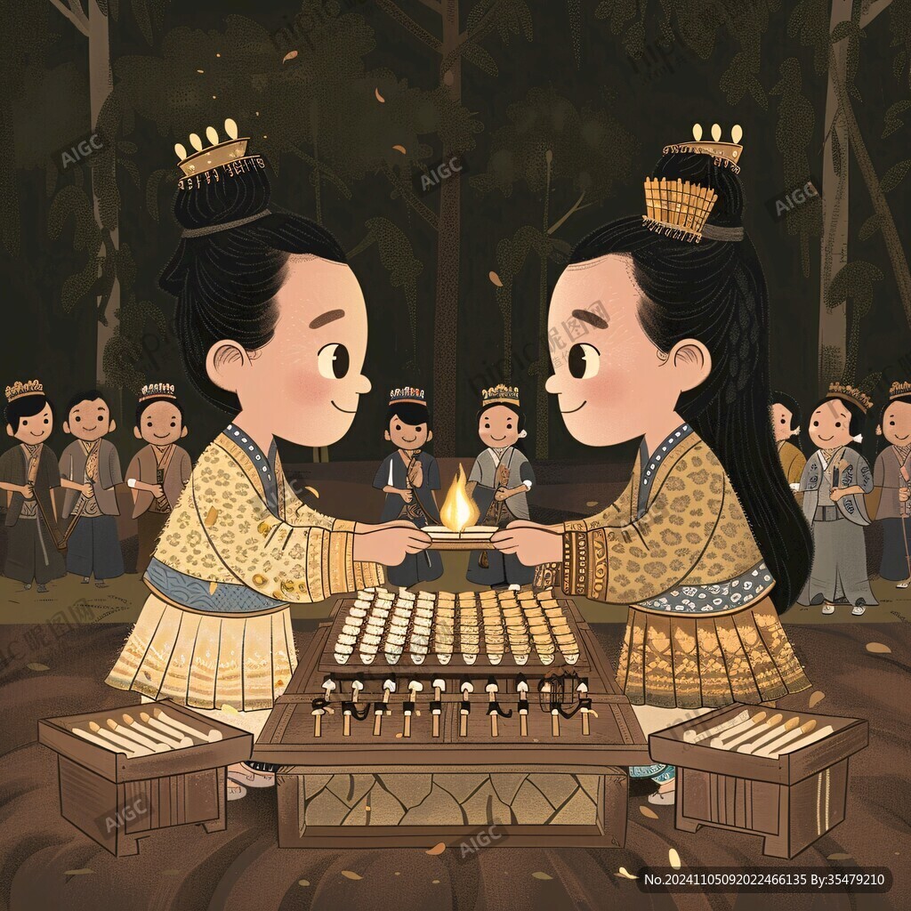皇帝皇后插畫