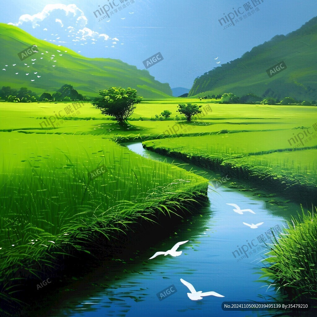 青草地小河