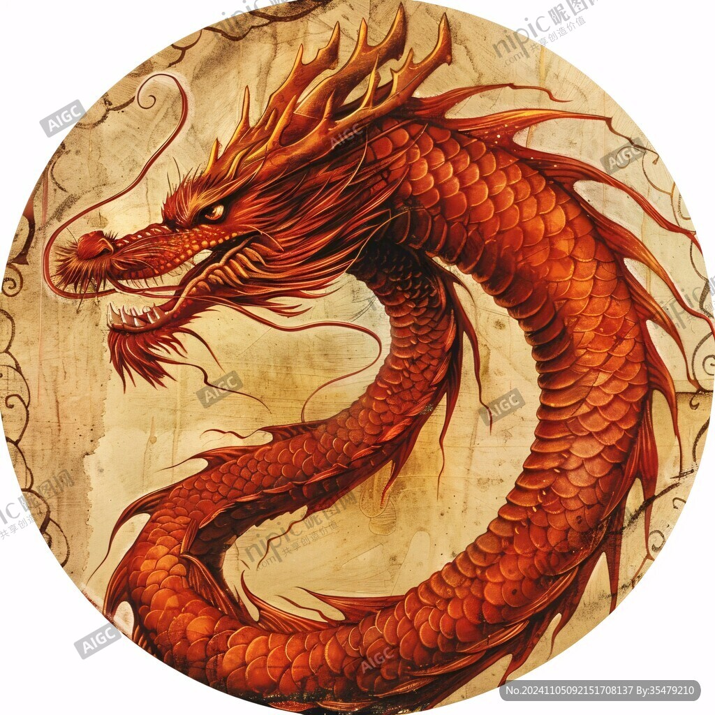 圓形龍插畫