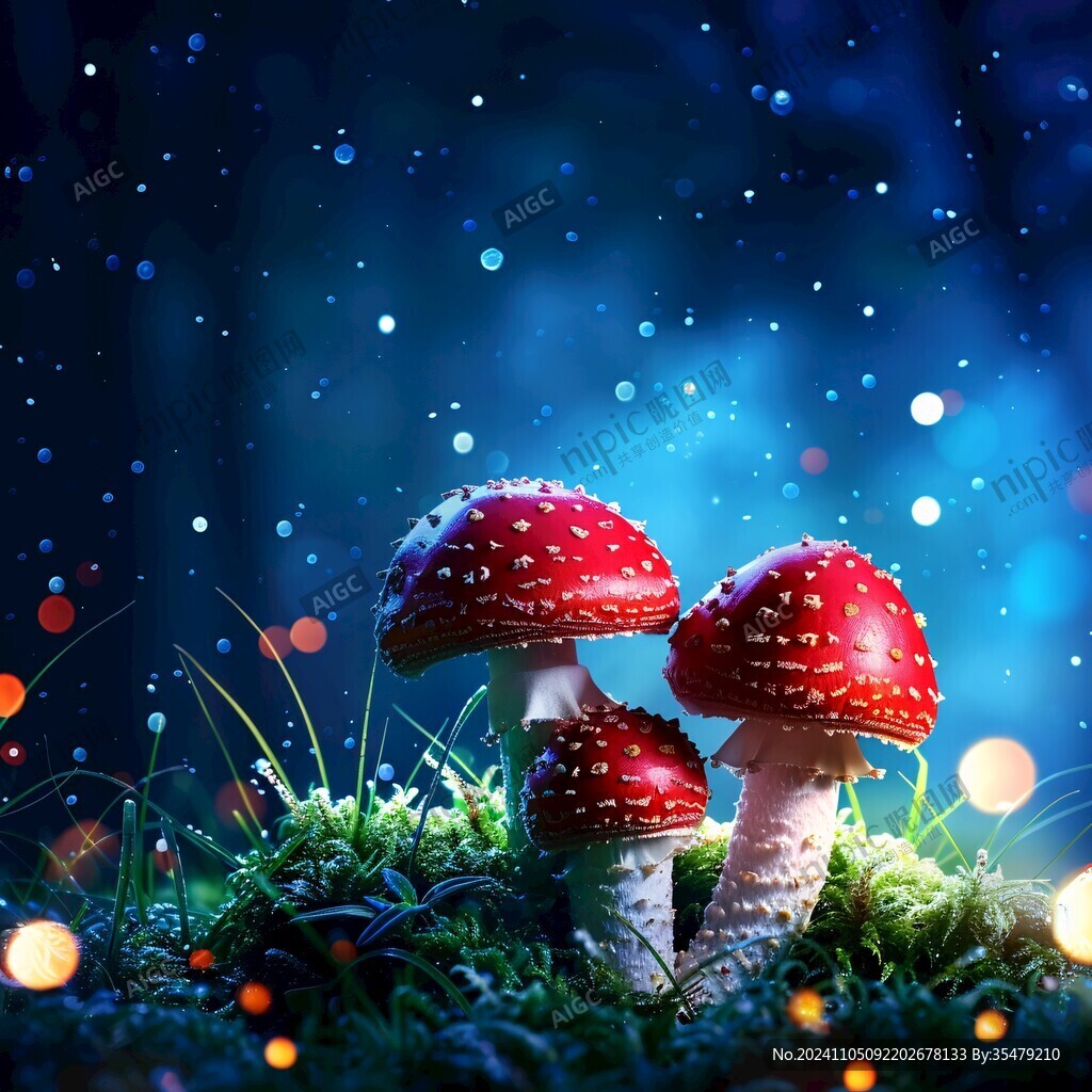 夢幻蘑菇背景