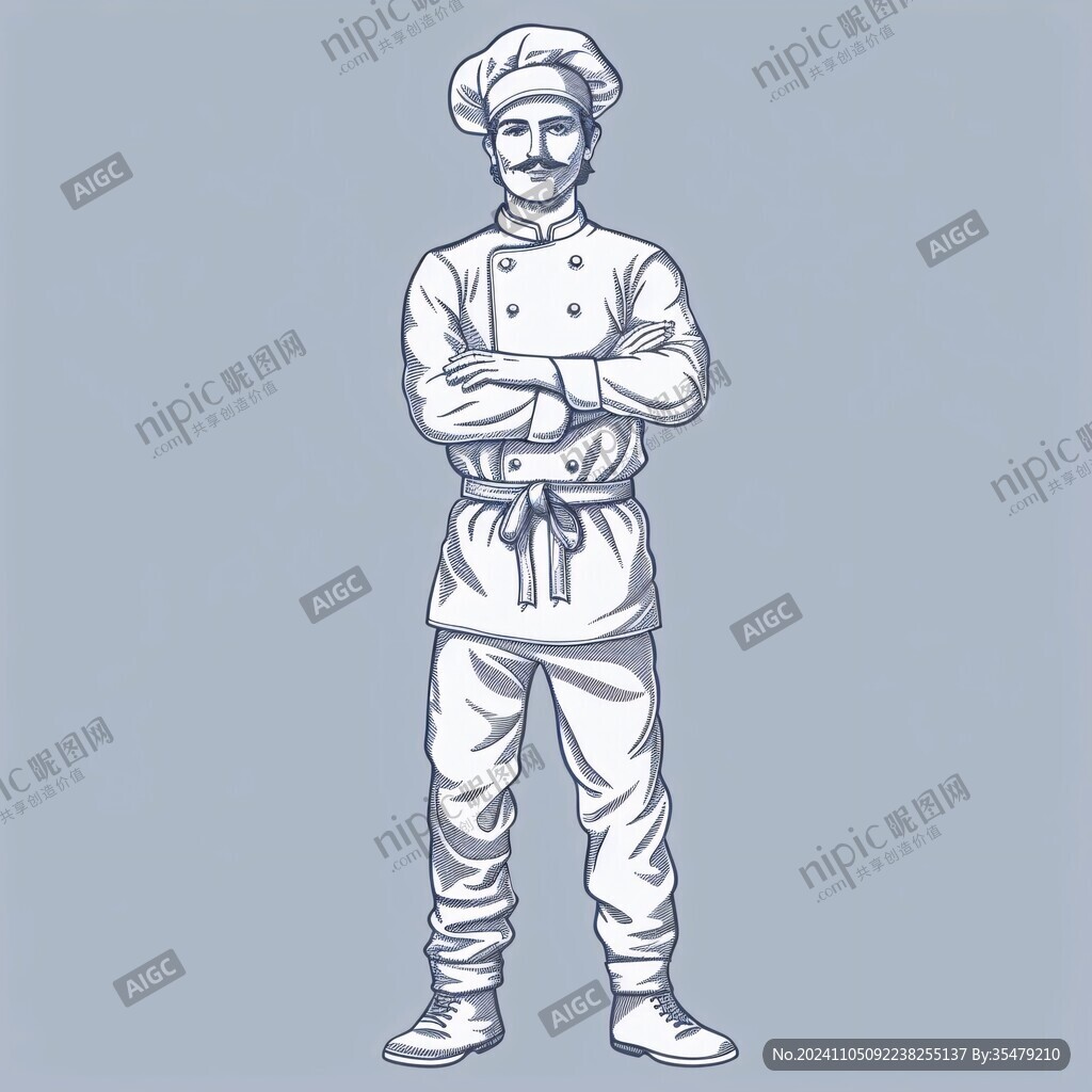 線描廚師