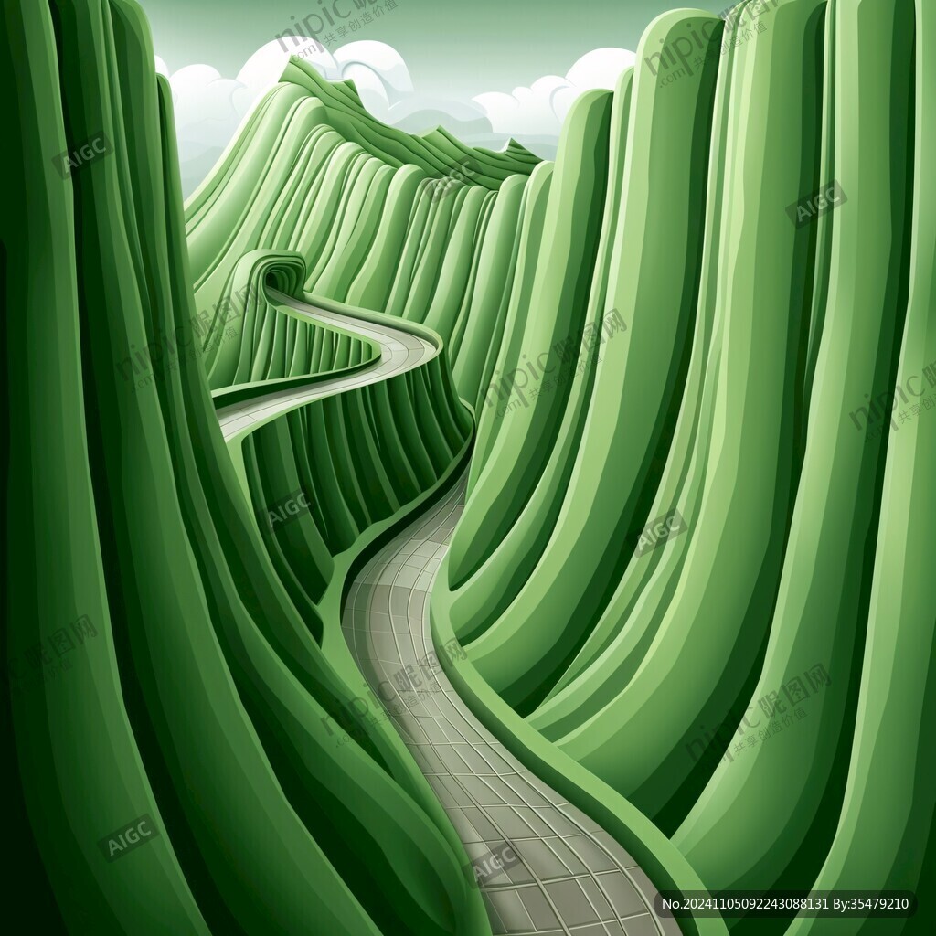 綠色丘陵自然風景