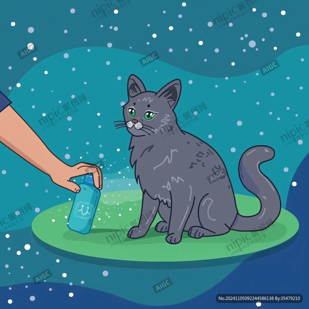 寵物沐浴露插畫