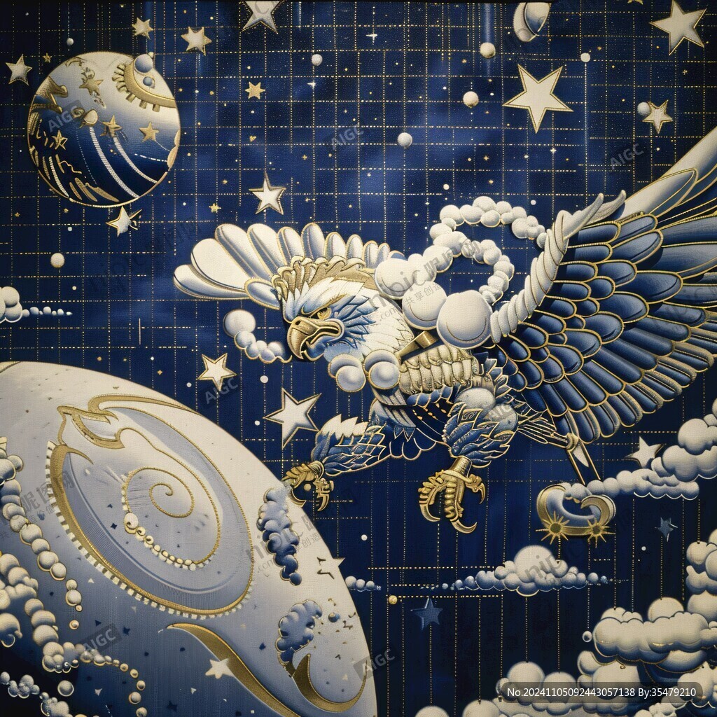 蔚藍(lán)星空鳳凰壁畫