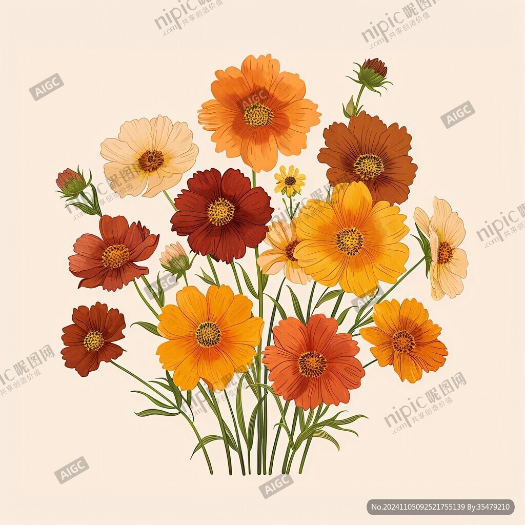 金盞花插畫