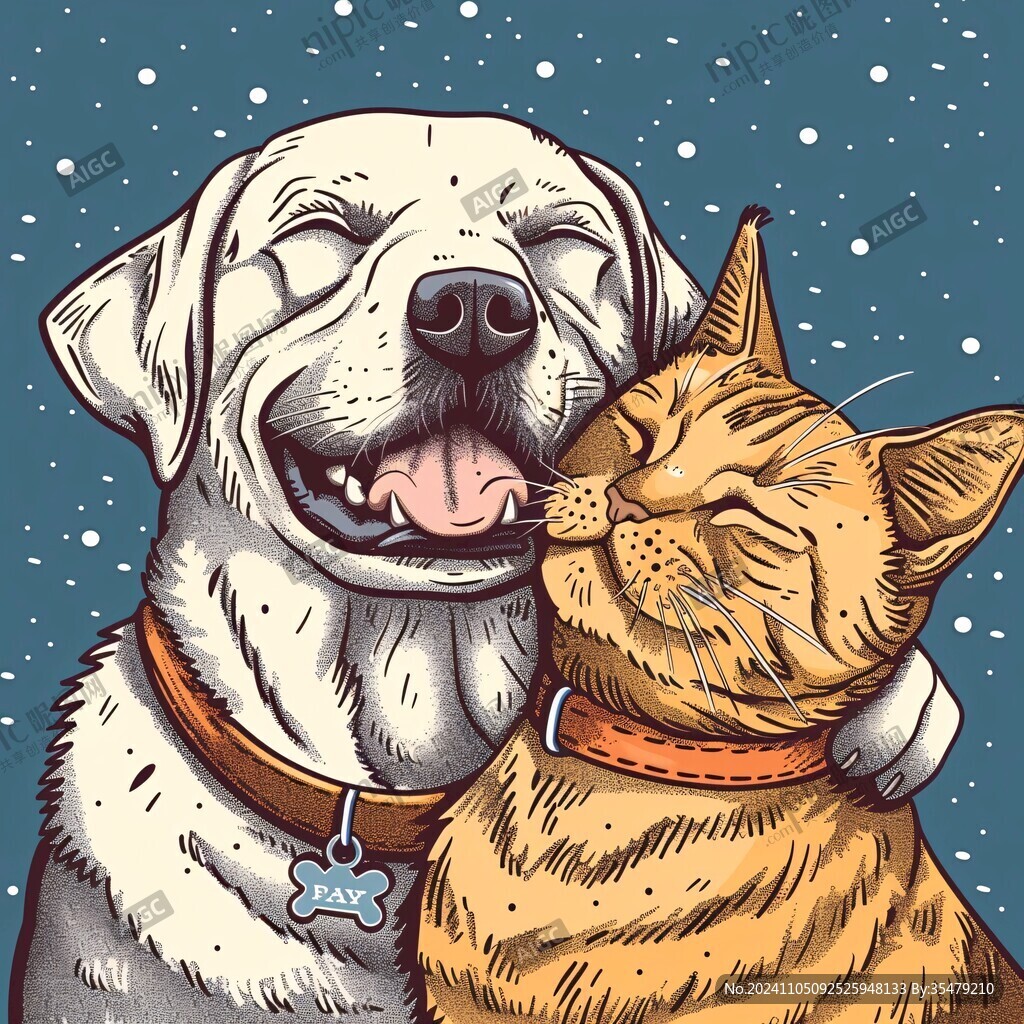 貓狗糧插畫