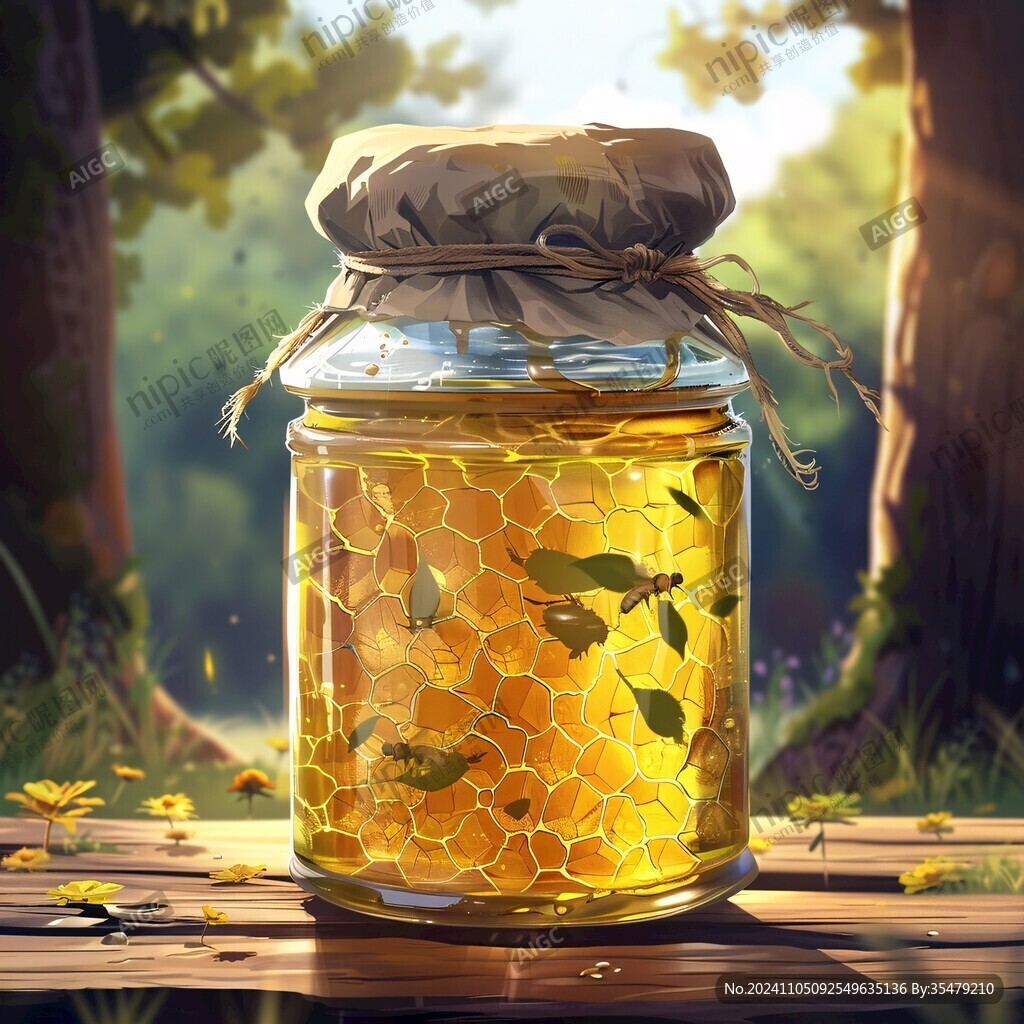 野生蜂蜜插畫