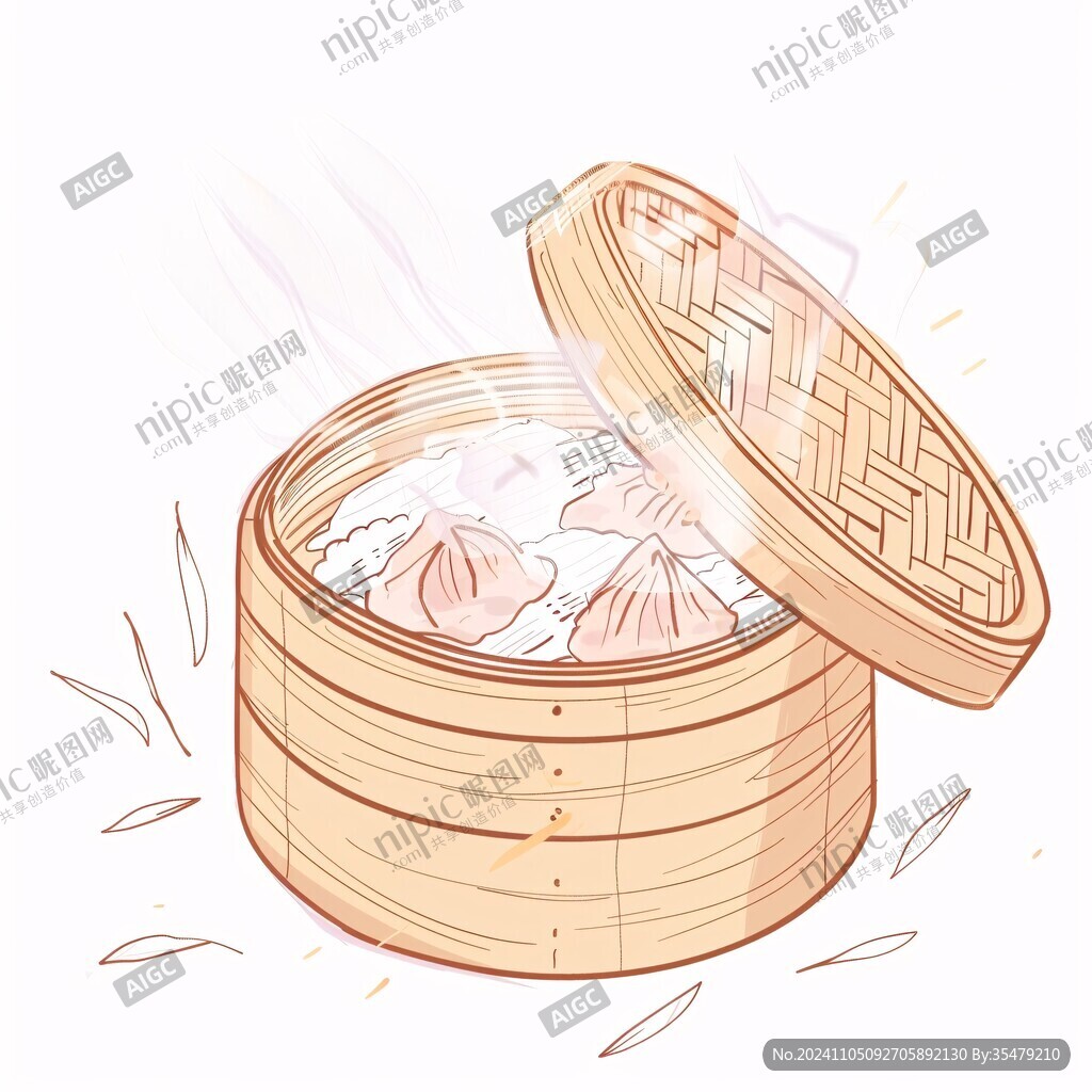 蒸包子插畫