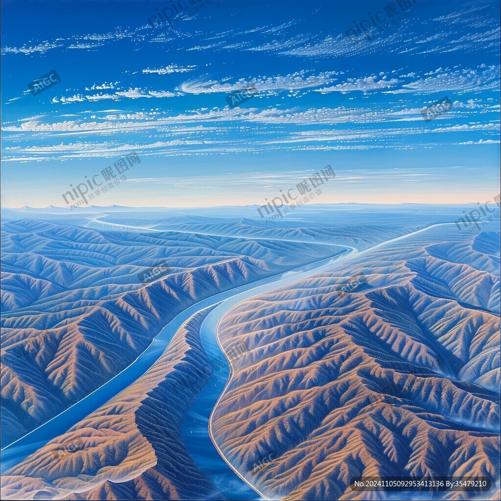 黃河流域藍色背景