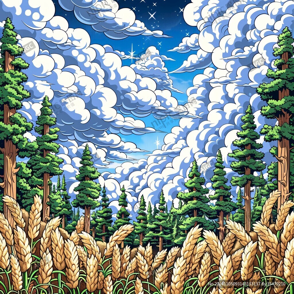 小麥田插畫