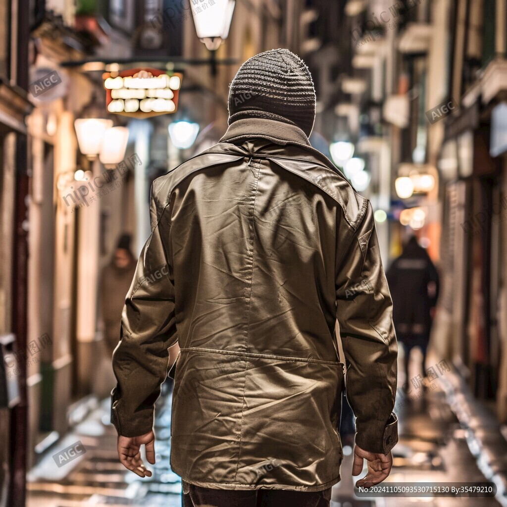 穿雨衣的男子