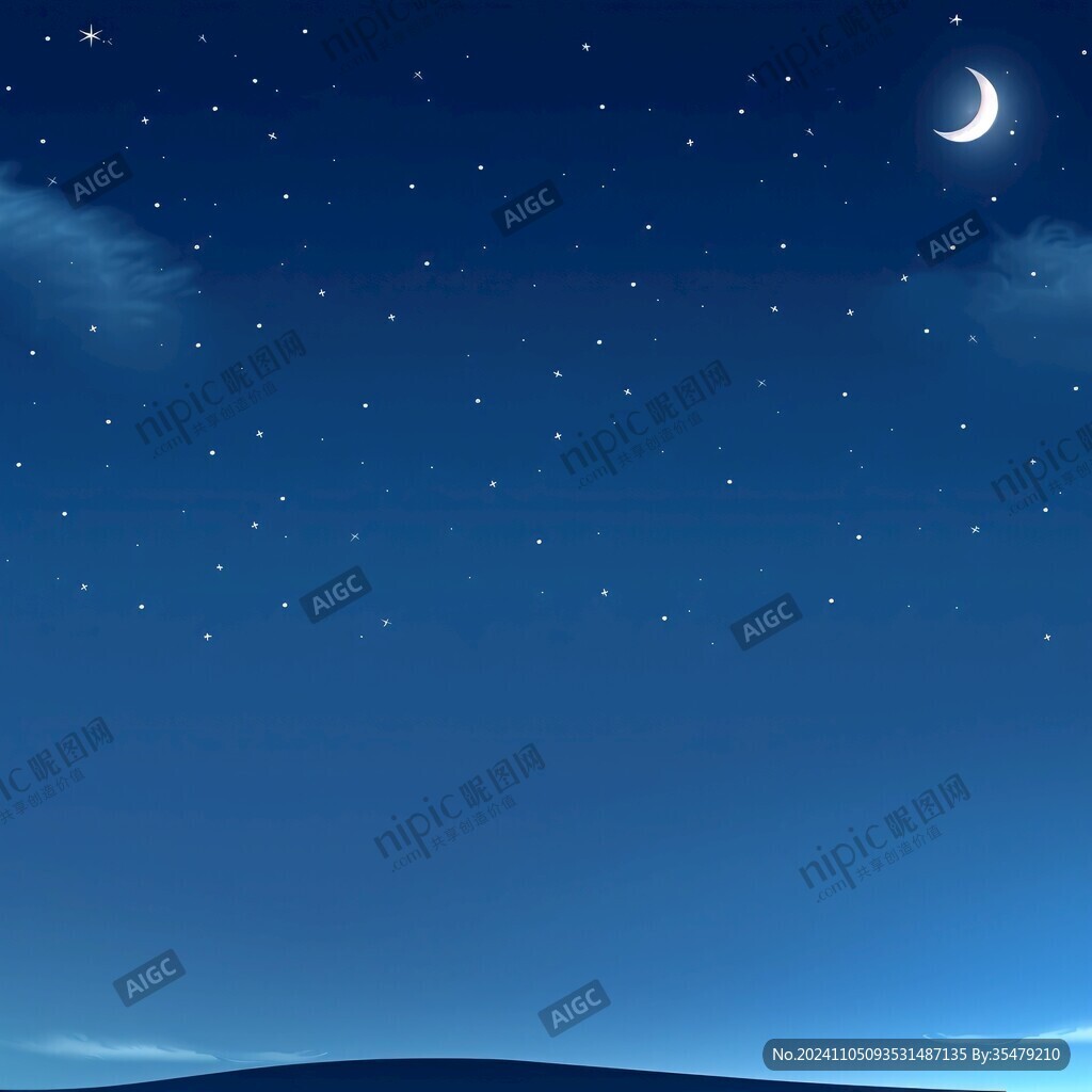 夜晚藍色天空