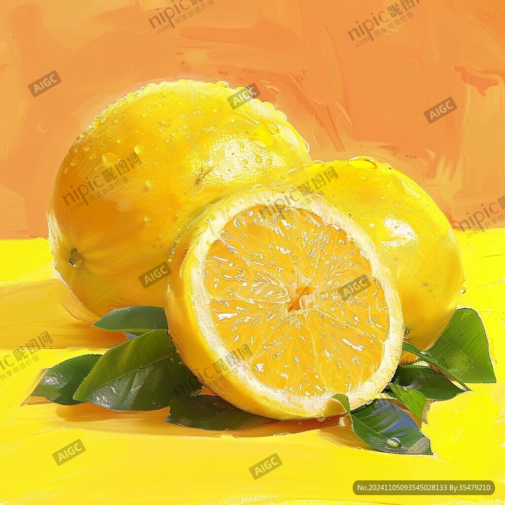 黃金葡萄柚插畫