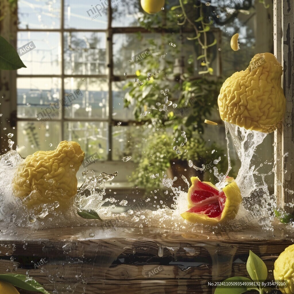 水果落水瞬間