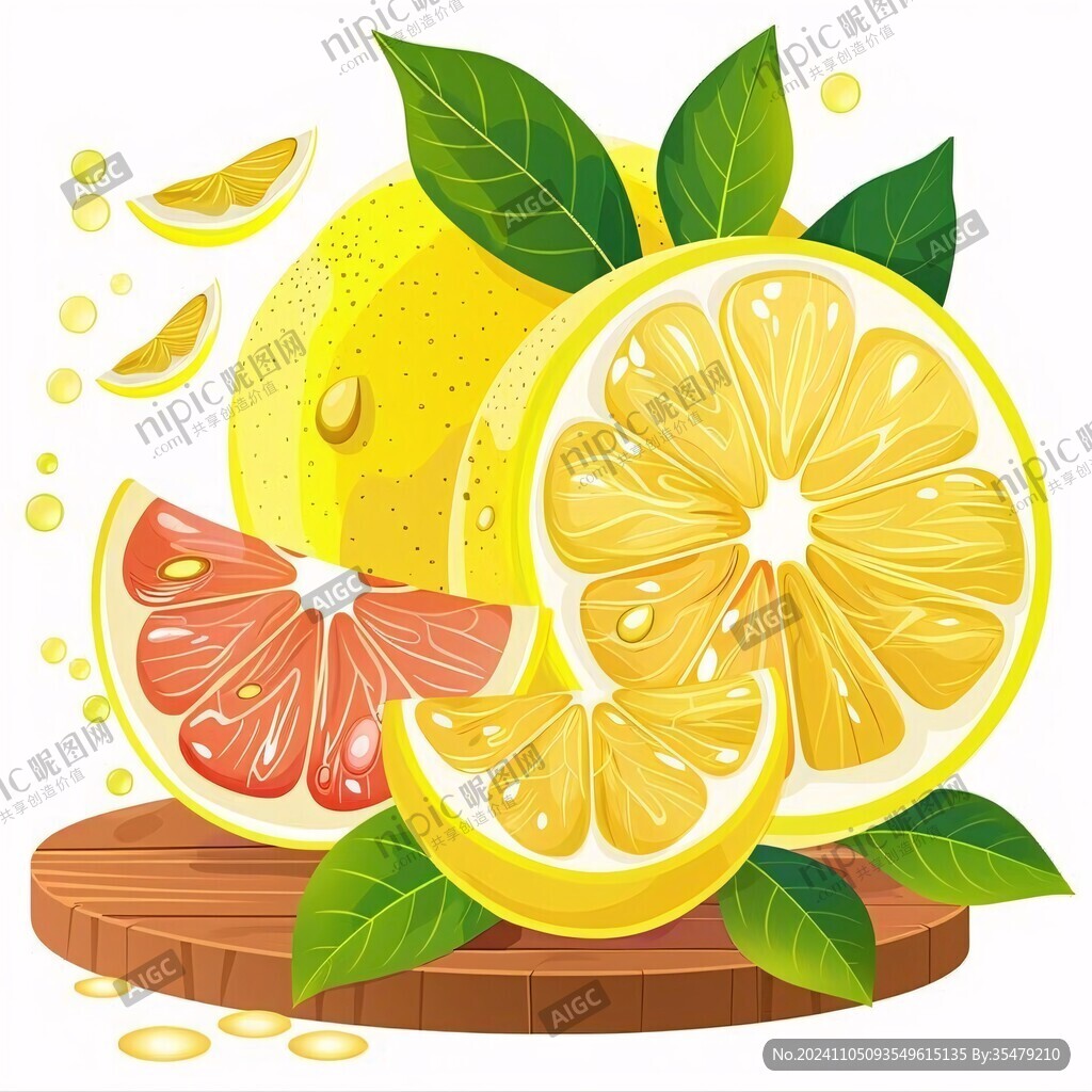 黃金葡萄柚插畫