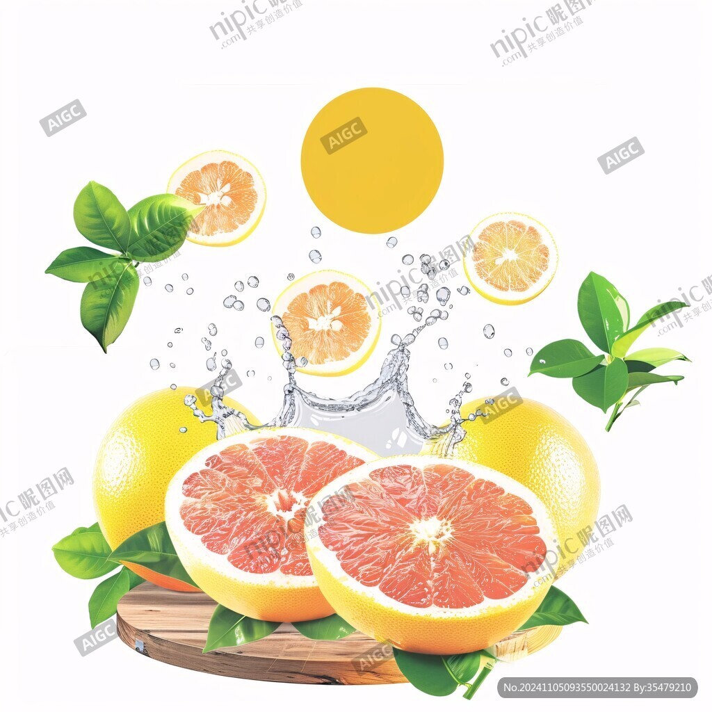 黃金葡萄柚插畫